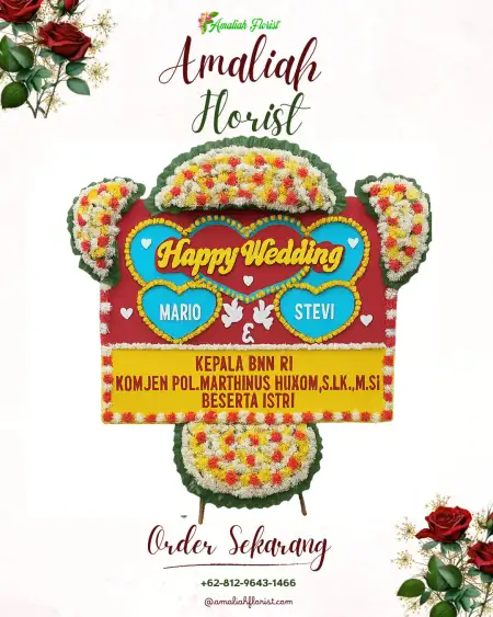 Papan Bunga Pernikahan Serayu Larangan